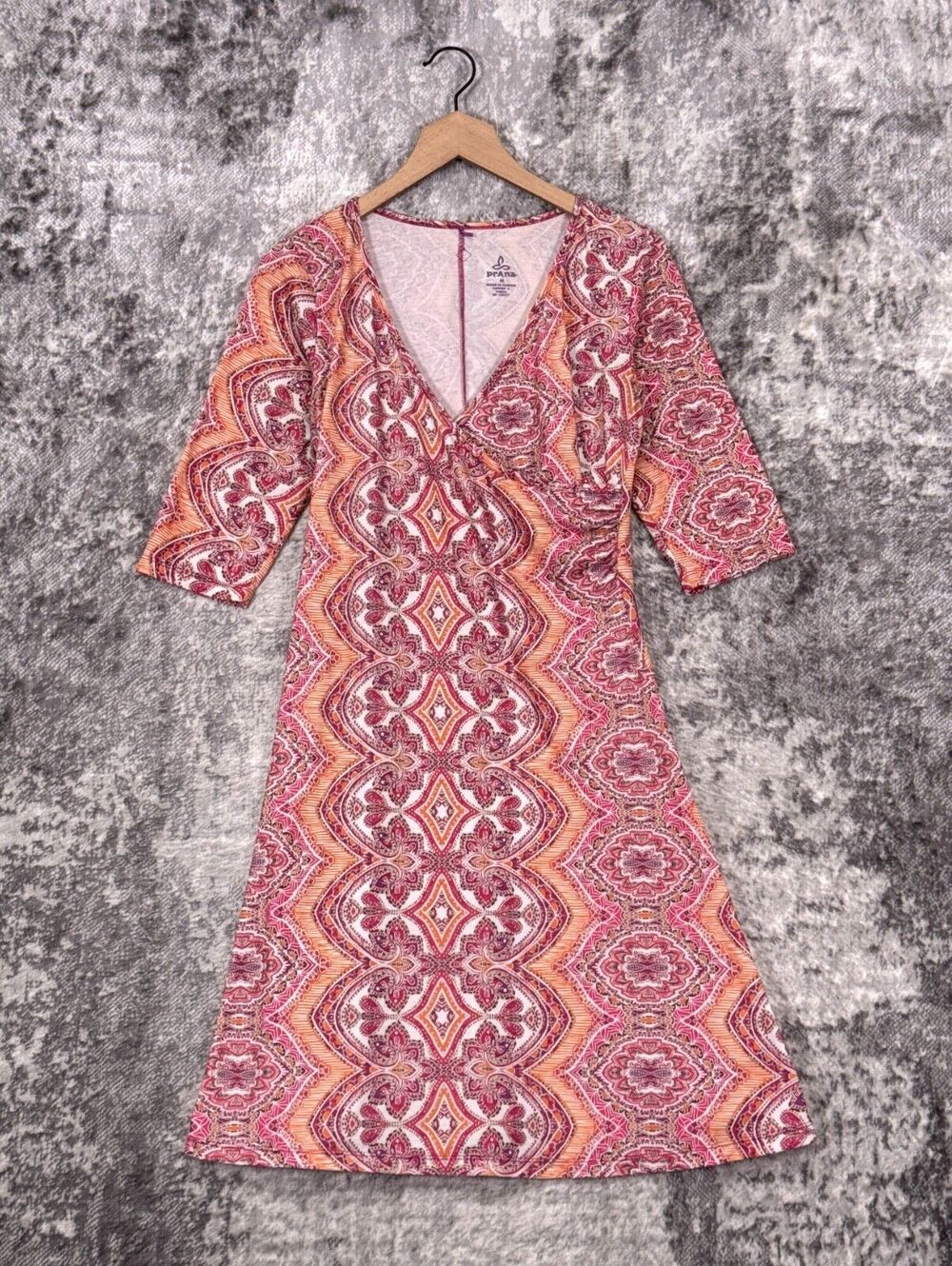 Prana Dress Medium Womens Paisley Bohemian Print Stretch Athletic Hiking